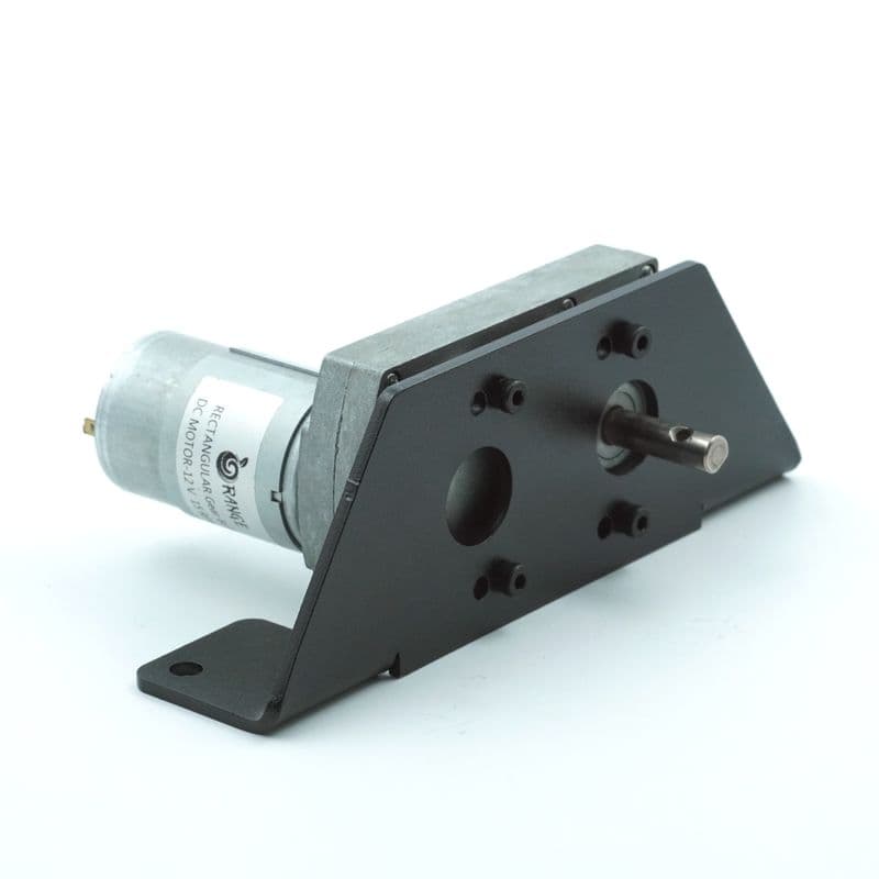 3mm Thick MS Motor Mounting Bracket/Clamp for Rectangular Gearbox Motors - Model 2 (Matt Black) - View 1