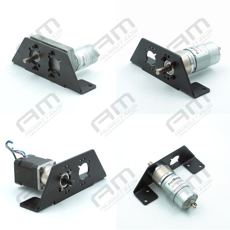 3mm Thick MS Universal Motor Mounting Bracket/Clamp for 42mm/45mm Planetary Gear Box, NEMA17 Planetary Geared, Rectangular Gearbox Motor Matt Black - View 1