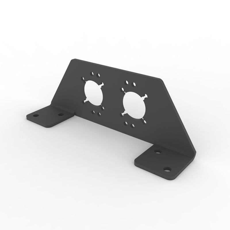 3mm Thick MS Universal Motor Mounting Bracket/Clamp for 42mm/45mm Planetary Gear Box, NEMA17 Planetary Geared, Rectangular Gearbox Motor Matt Black - View 3