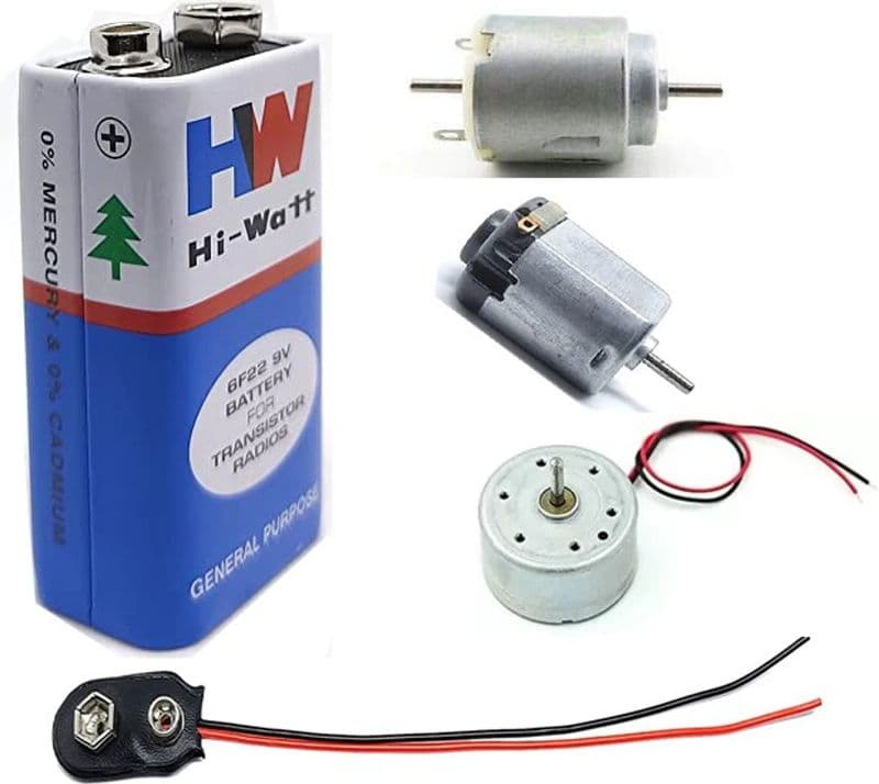 Science Project Dc Motor KIT with Propeller / 9v Battery for Students / Kids Educational Electronic Hobby Kit - View 1